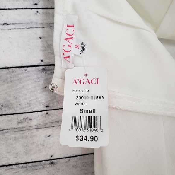 🆕️Agaci Cream And Gold Strapless Bodycon Dress Sm - Picture 6 of 7